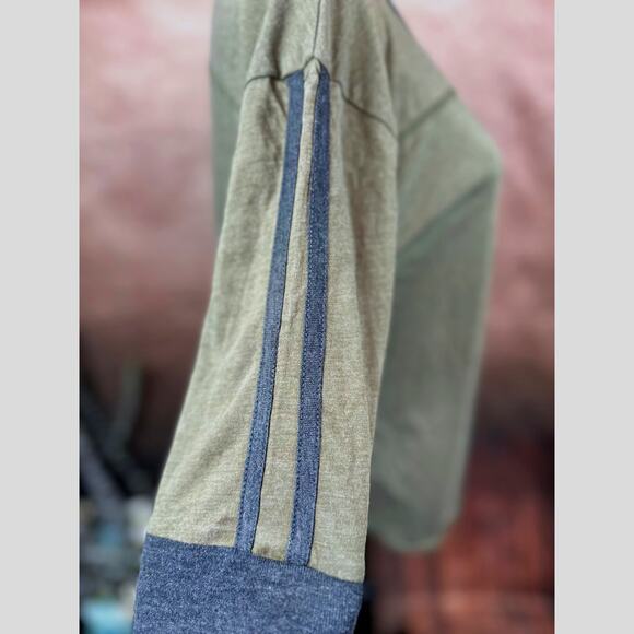 Chaser Round Neck 3/4 Sleeve Tee with Contrasting Trim Olive/Black M - Picture 6 of 9